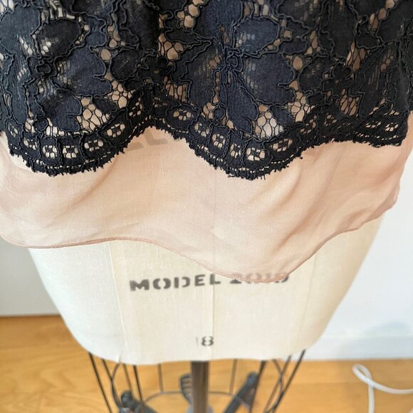 TRACY REESE Black Lace over Silk Organza Top Size XS - Picture 4 of 8